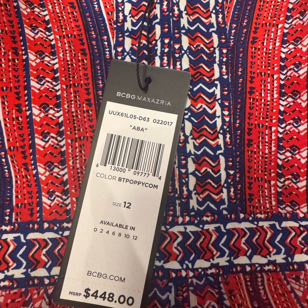 BCBGMaxAzria Red, Navy & White Printed Sundress - Picture 4 of 4